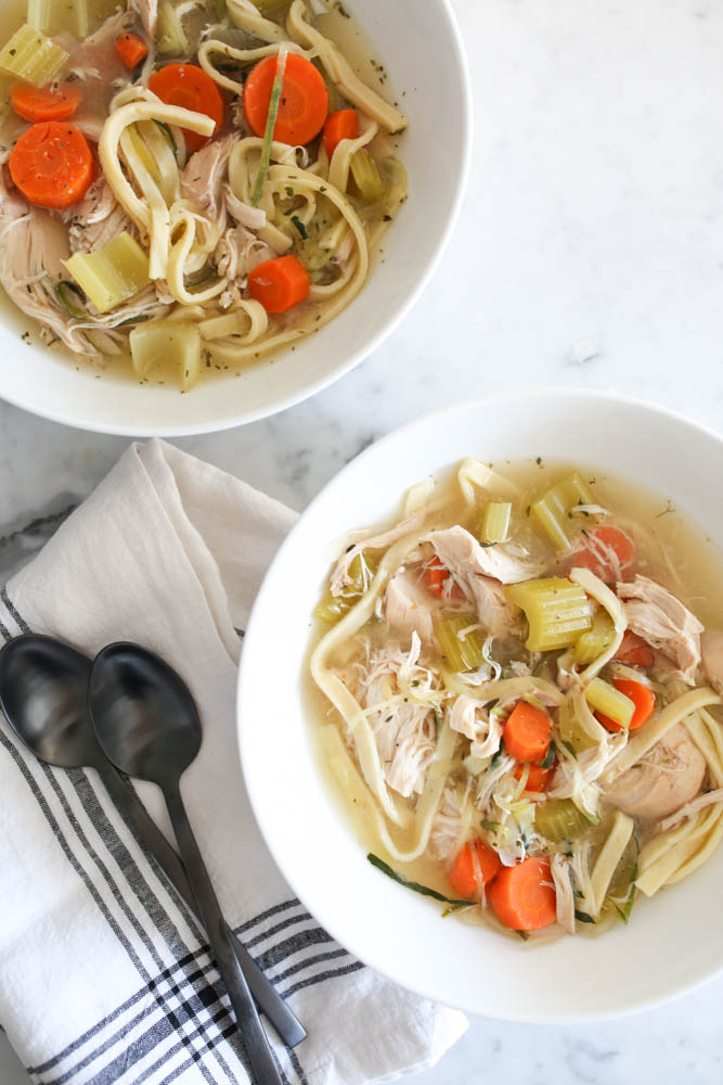 Hearty Gluten Free Chicken Noodle Soup in the Slow Cooker - Gluten