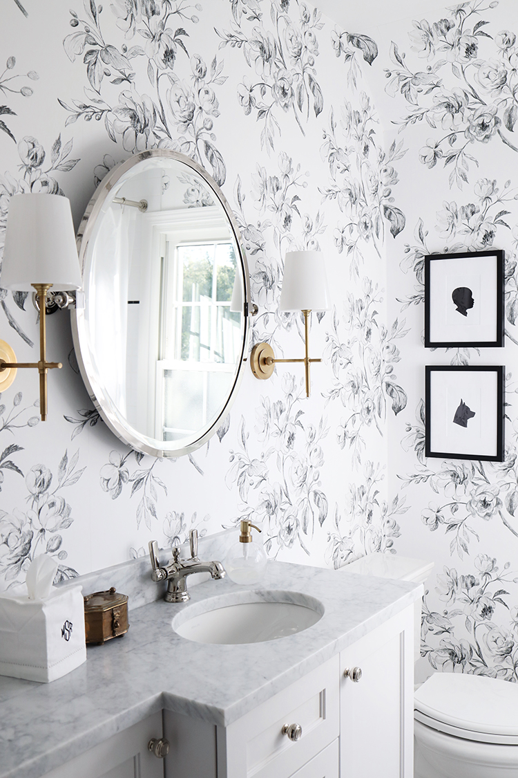 Black And White Bathroom Wallpaper Design Ideas