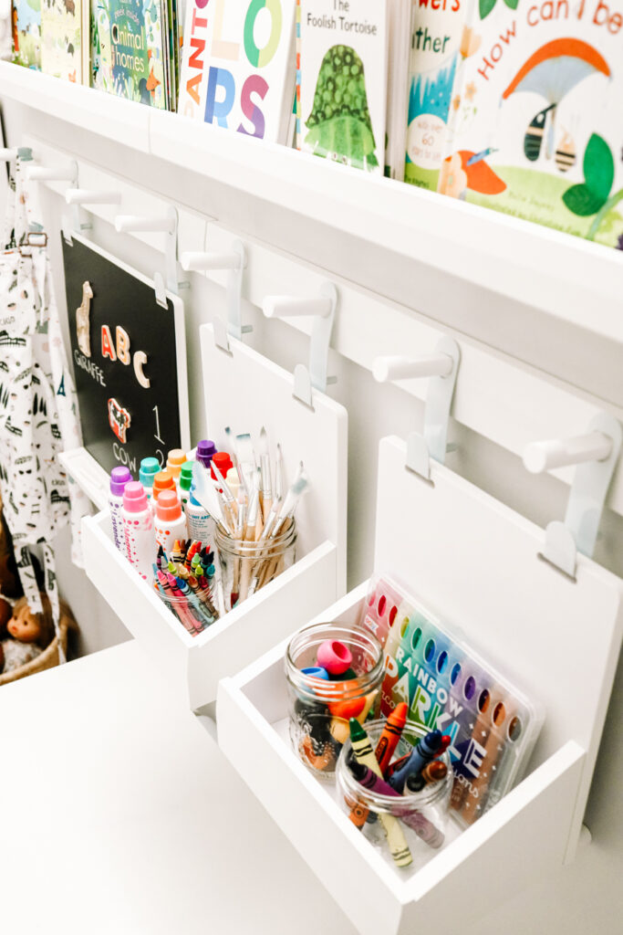 Kids Art Table and Wall Storage