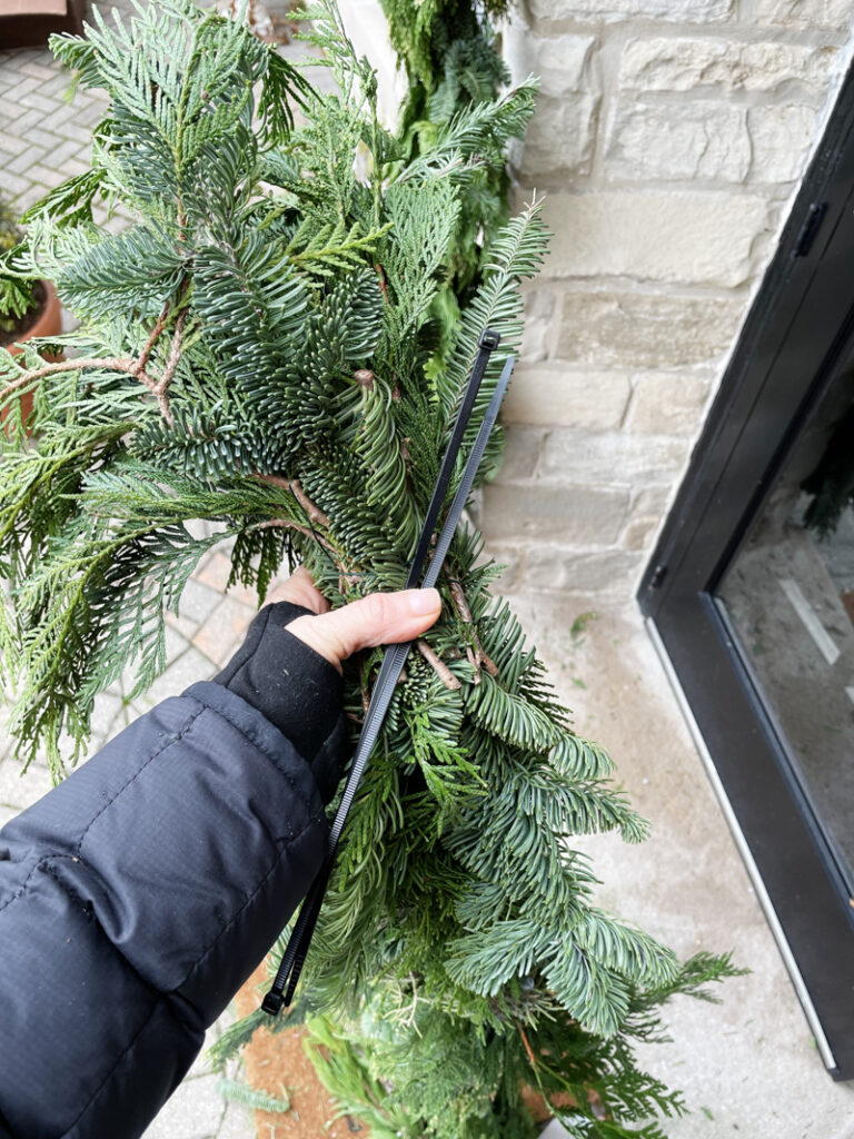 How To Hang Garland Around Your Front Door