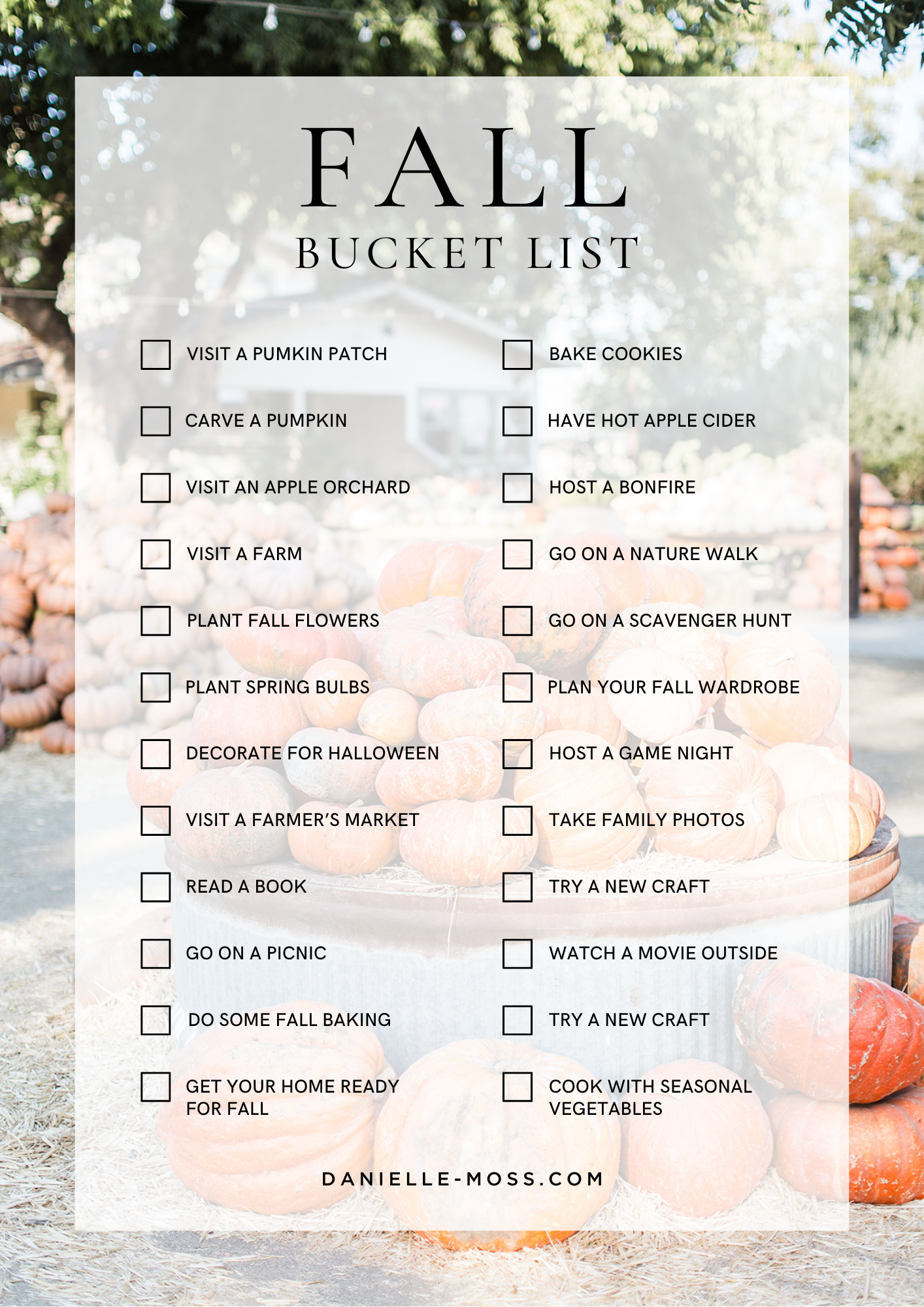 fall bucket list