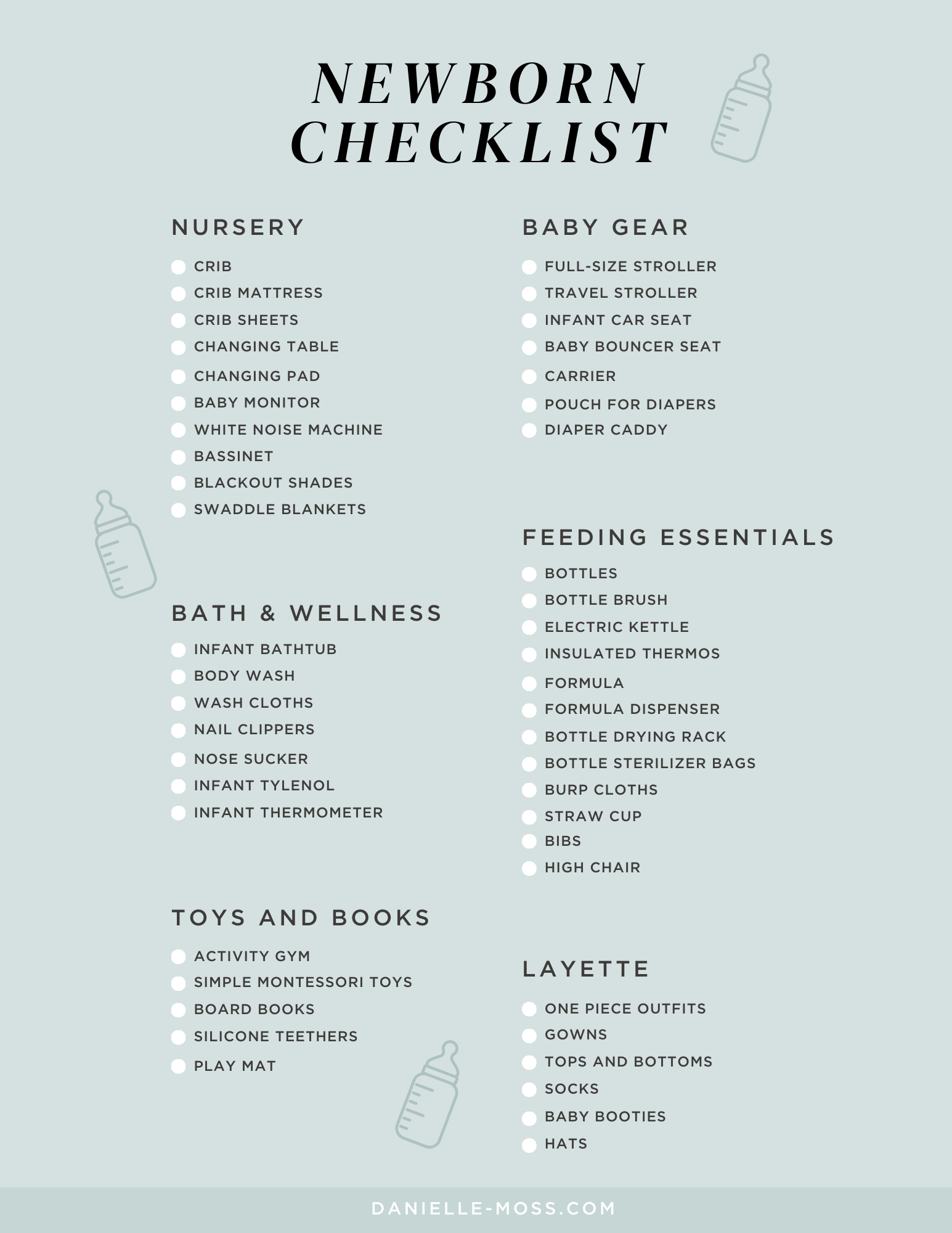 newborn checklist